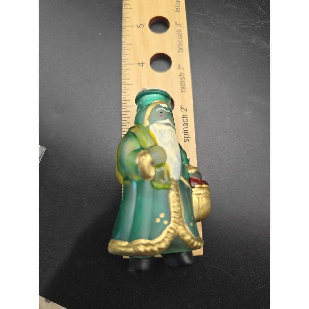 Vintage 80's Santa Claus Old World Christmas Glass Light Bulb Cover